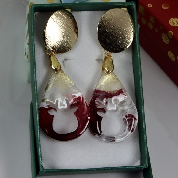 Boucles d’Oreilles Goutte Renne – Féérie Artisanale pour Noël – Image 3